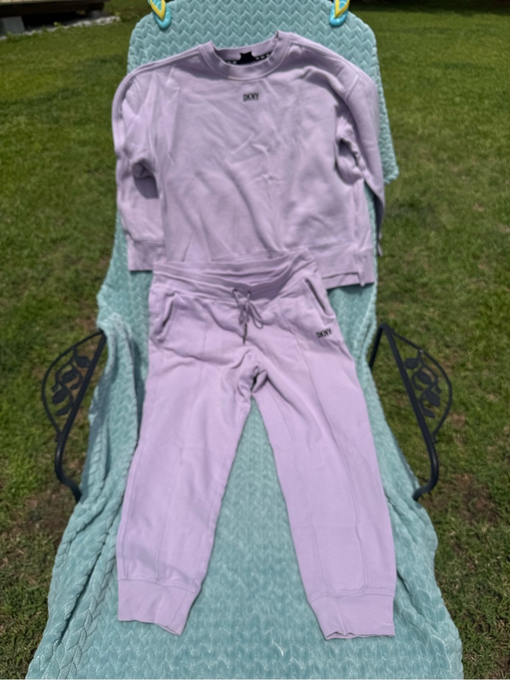 DKNY Lavender Sweatpants & Crewneck Jogger Set
